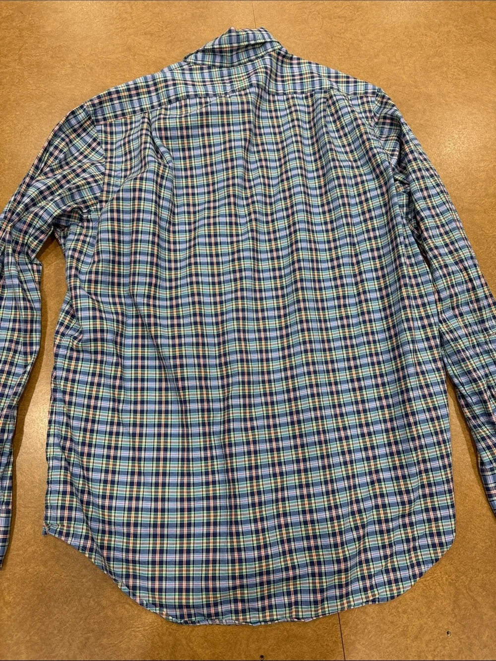 Polo by Ralph Lauren Blue/ Green/ Red Multi-Check Long-Sleeve Button-Down Size L